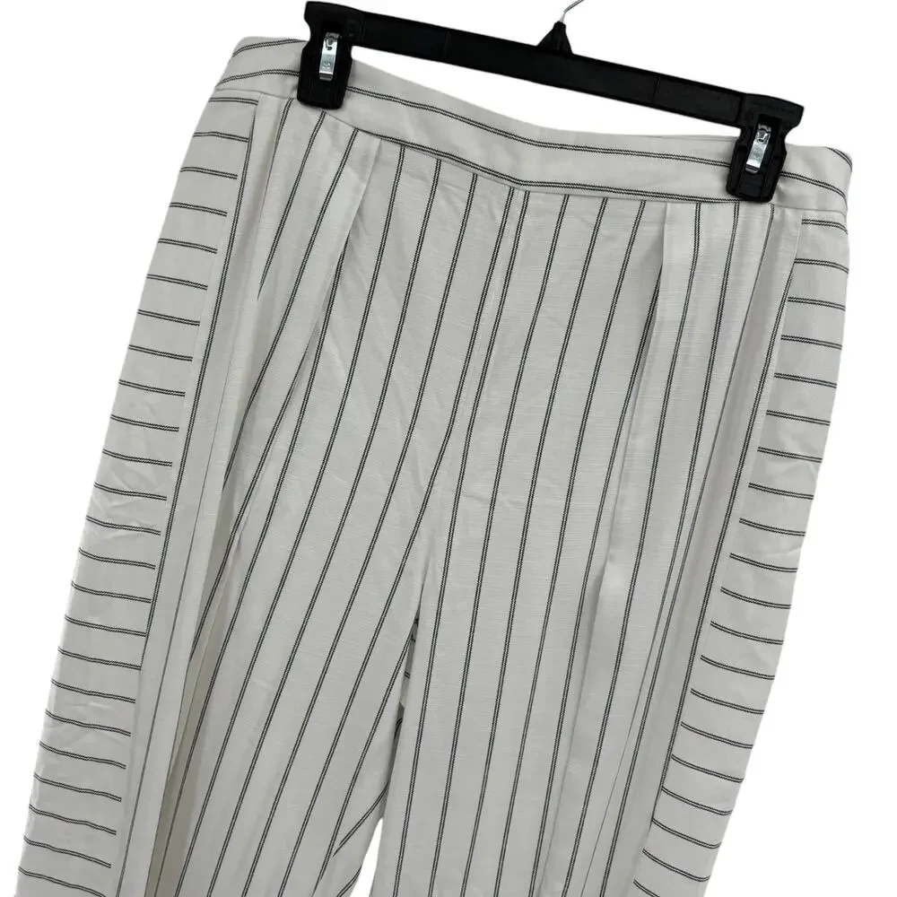 Antonio Melani Ivory Sam Black Striped Wide Leg Pants